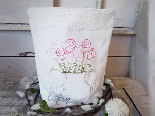 Blumenvase - doodle Stickdatei